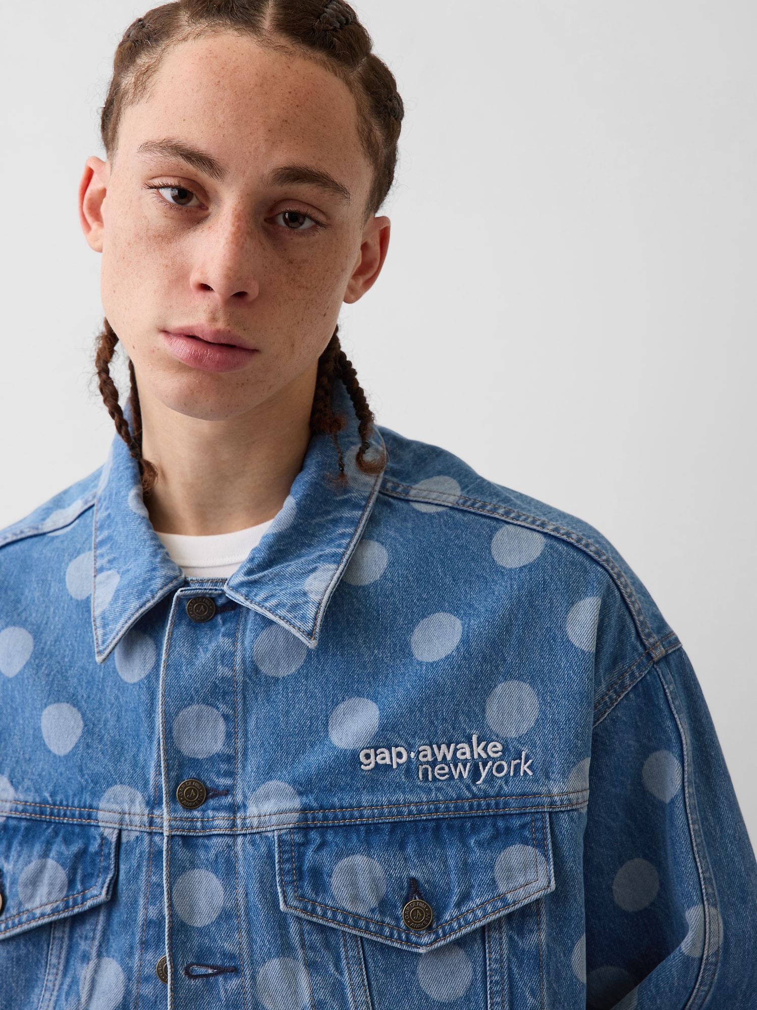 Awake ny × GAP 水玉デニムジャケット Gap × Awake NY オーバーサイズ 水玉 アイコンデニムジャケット