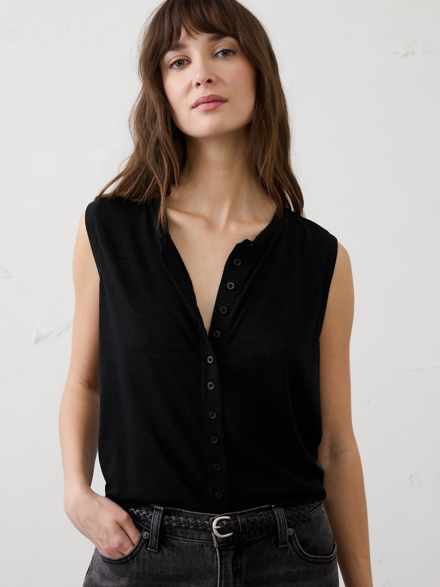 Linen-Blend Tank
