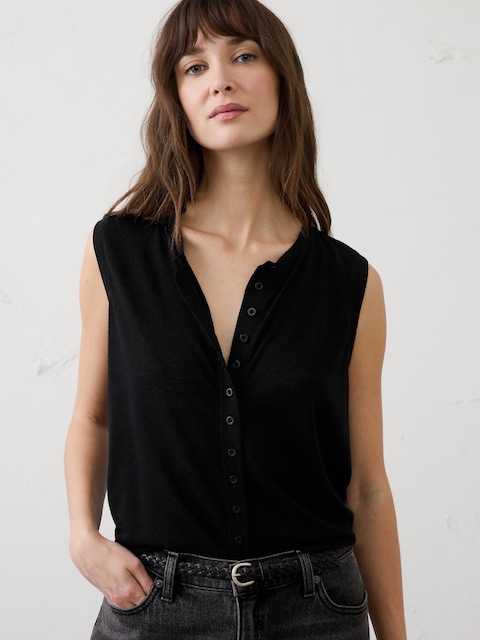 Linen-Blend Tank