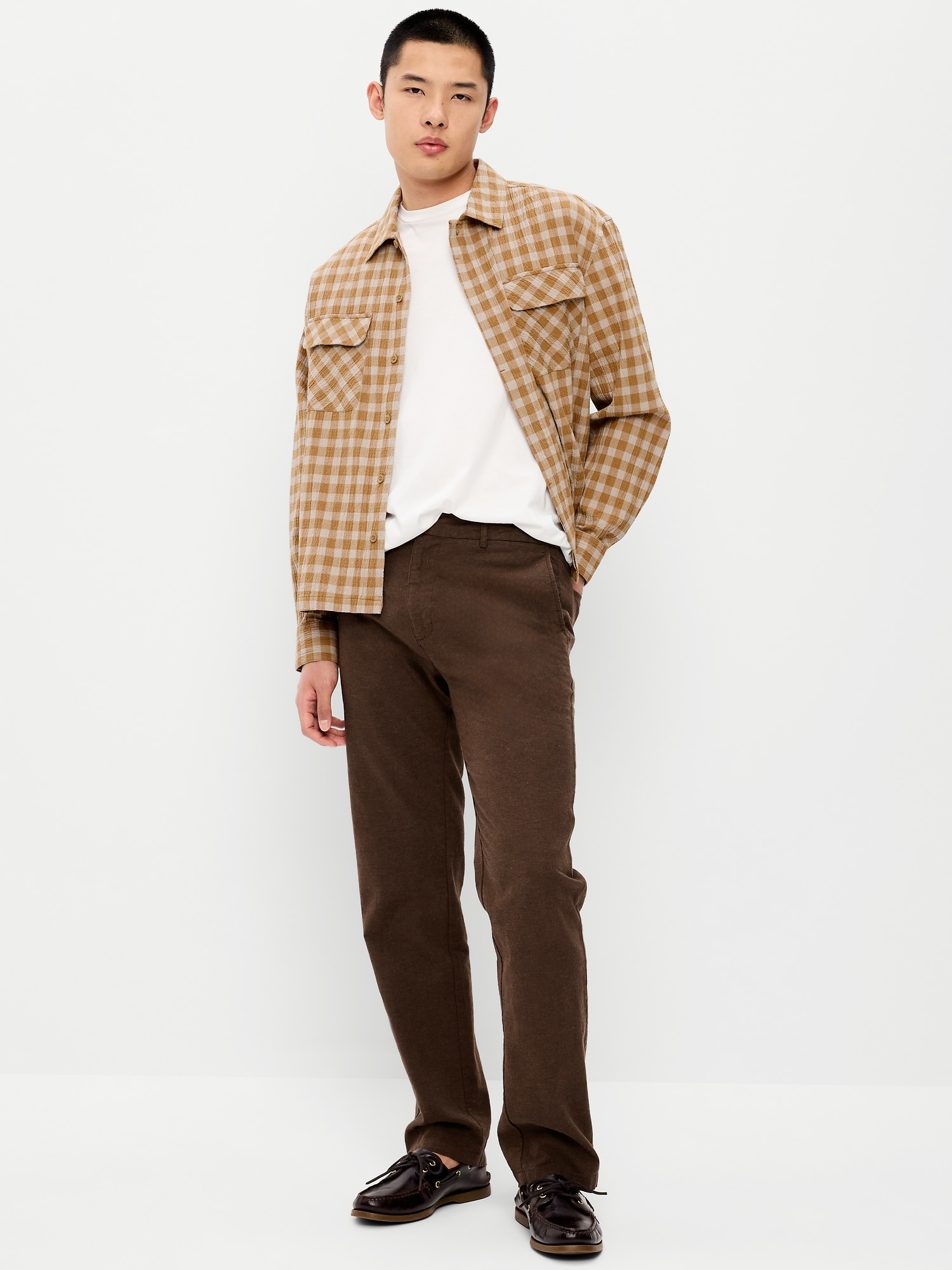 PANTALON HABILLÉ DROIT ANNÉES 1990 EN MÉLANGE DE LIN
