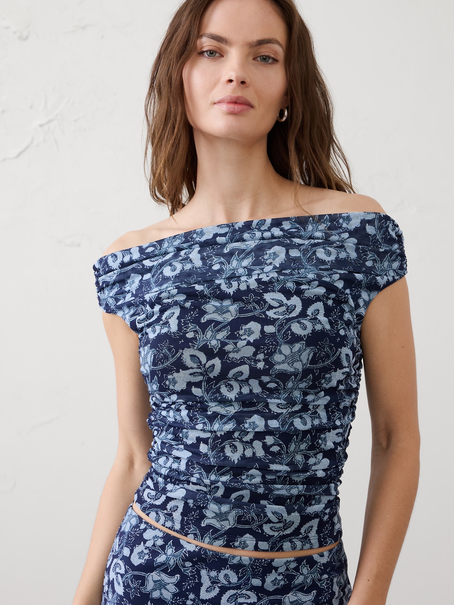 Off-Shoulder Mesh Top