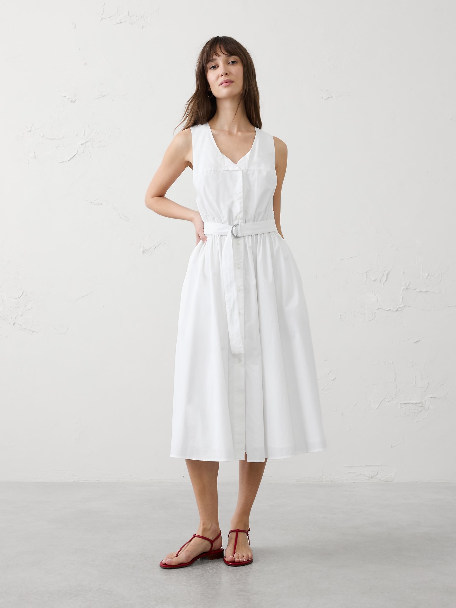 Poplin Knee-Length Dress