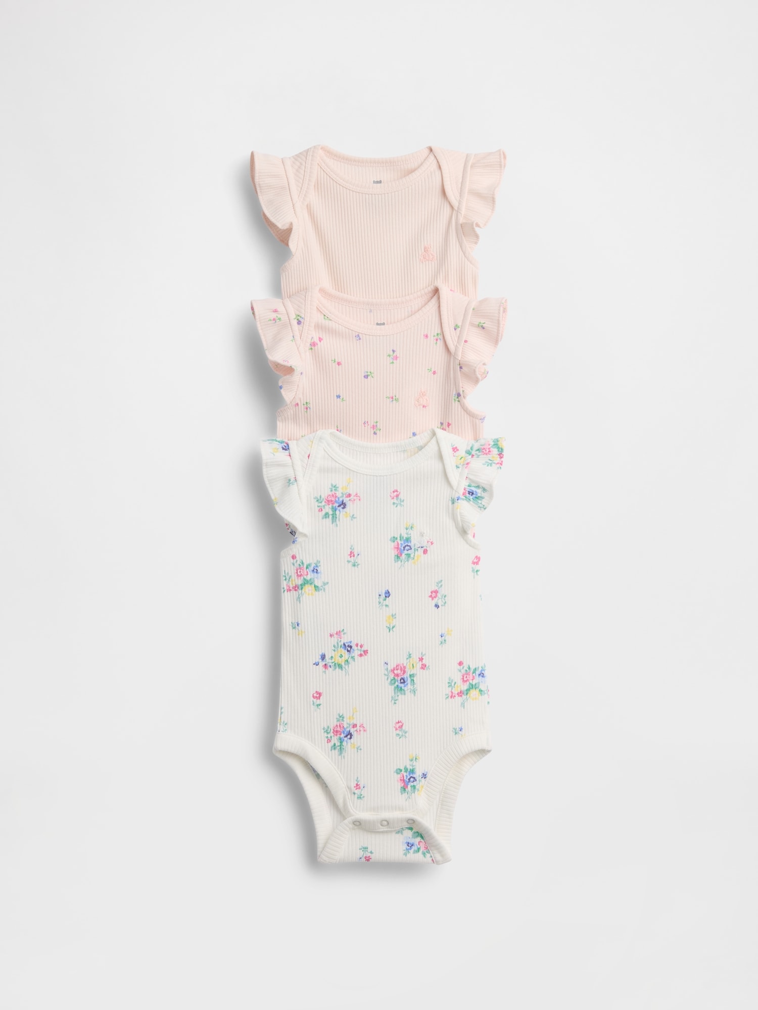 Baby First Favorites TinyRib Ruffle Bodysuit (3-Pack)