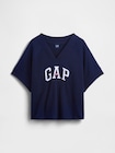 フレンチテリー オーバーサイズ GAPロゴ Vネック スウェットシャツ-4