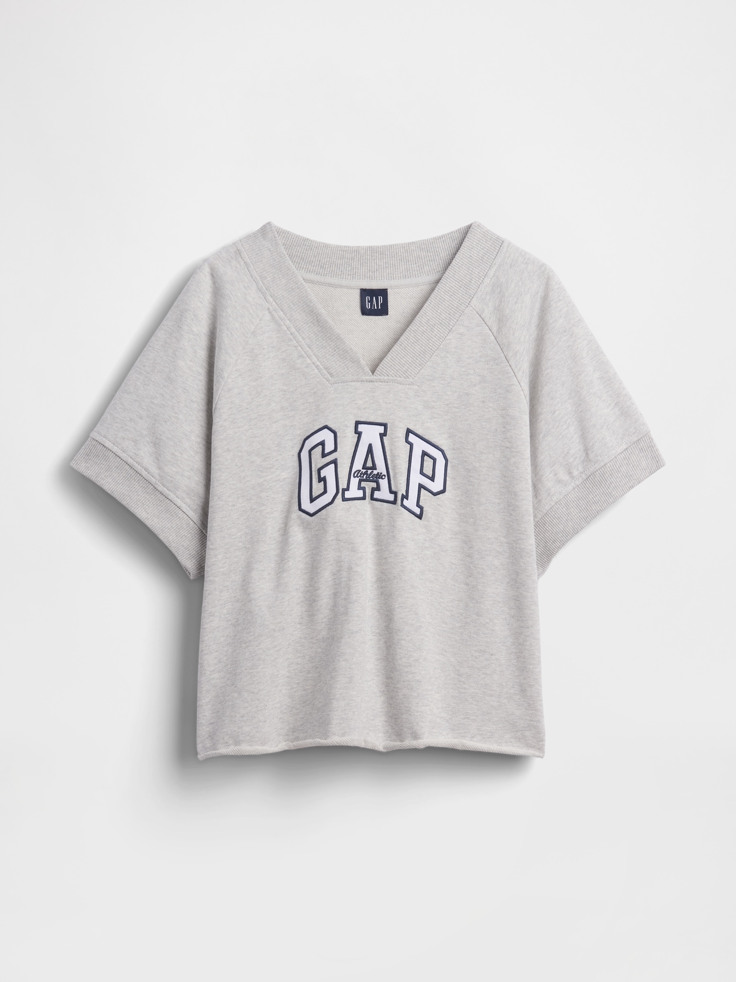 フレンチテリー オーバーサイズ GAPロゴ Vネック スウェットシャツ-4