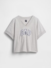 フレンチテリー オーバーサイズ GAPロゴ Vネック スウェットシャツ-4