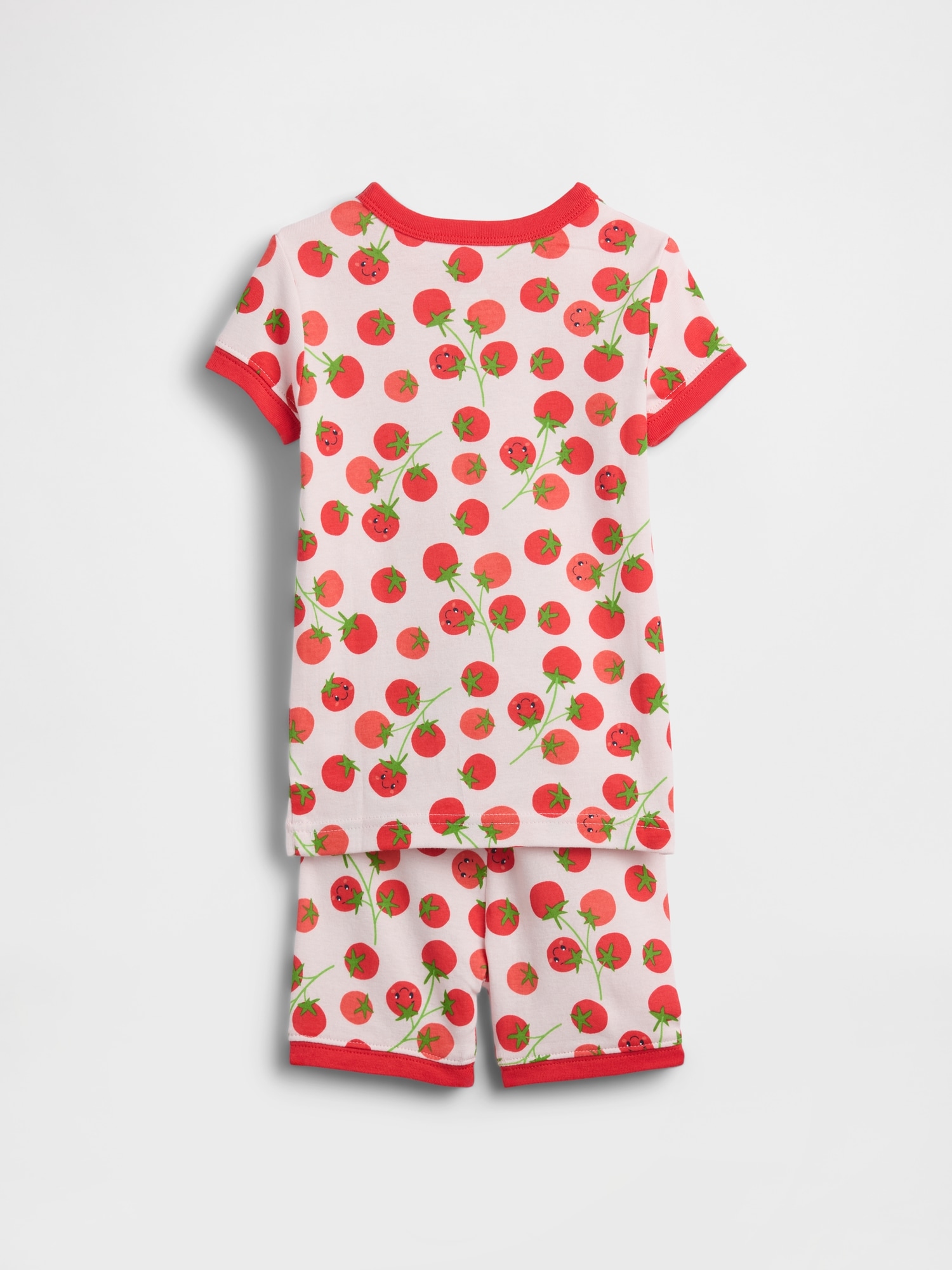 Pyjama court en coton biologique brossé à motif de tomates pour Bébé et Tout-petit