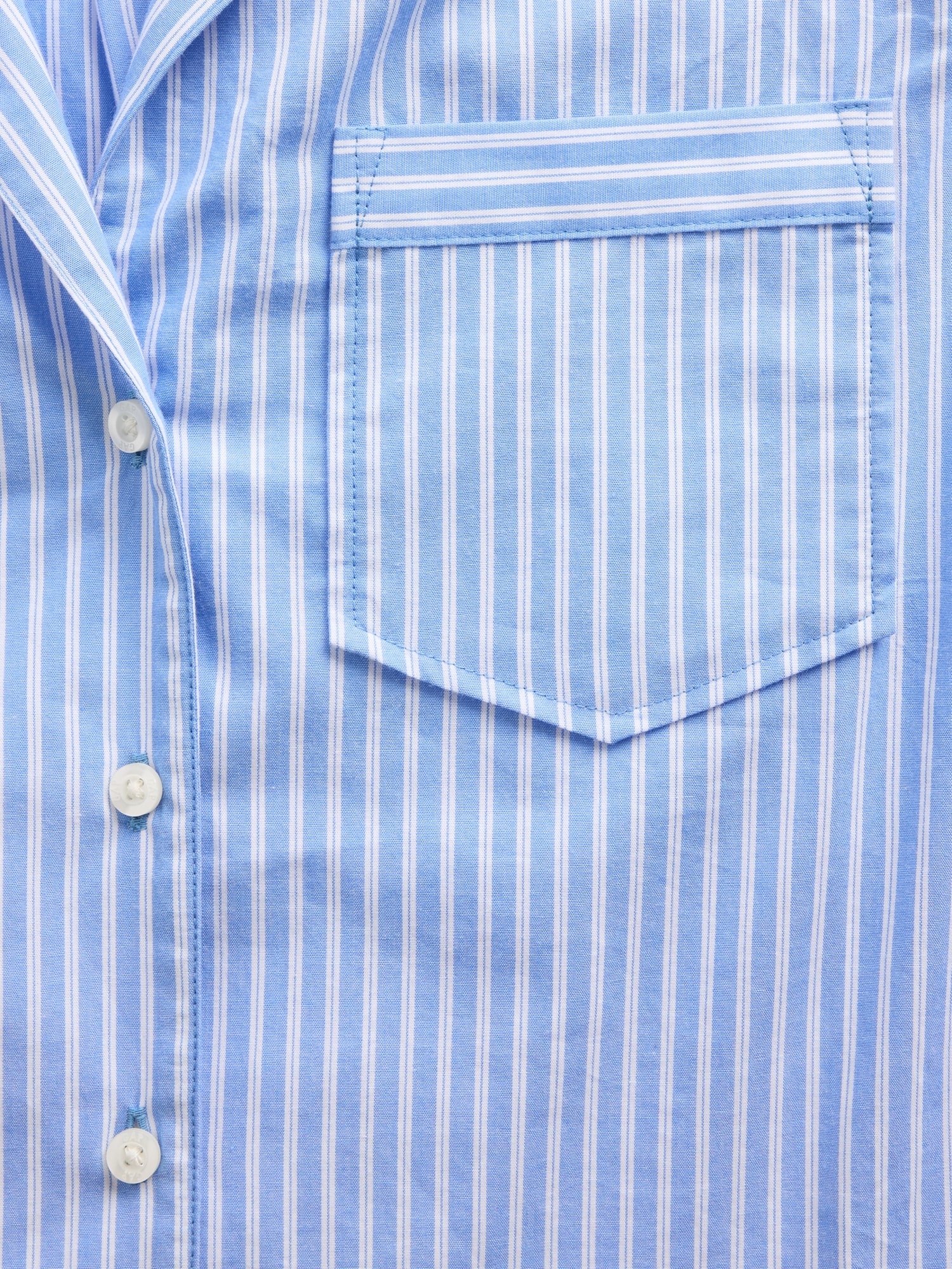 Poplin Stripe Crop PJ Shirt