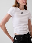 クロースニット ジャージー GAPロゴ ルーシュ サイドタイTシャツ-3