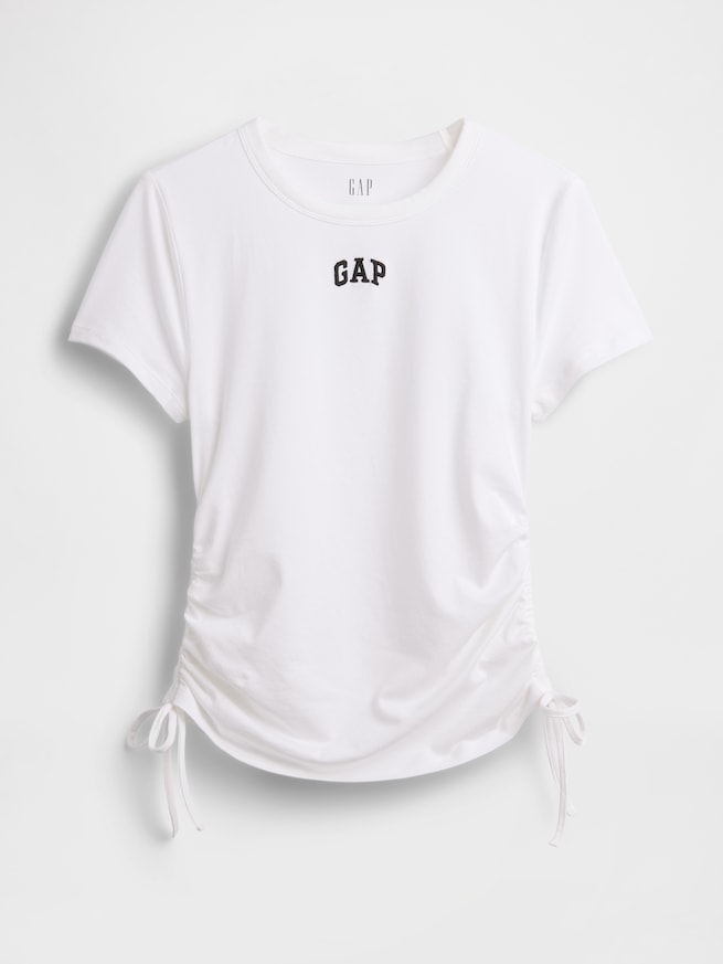 クロースニット ジャージー GAPロゴ ルーシュ サイドタイTシャツ-4