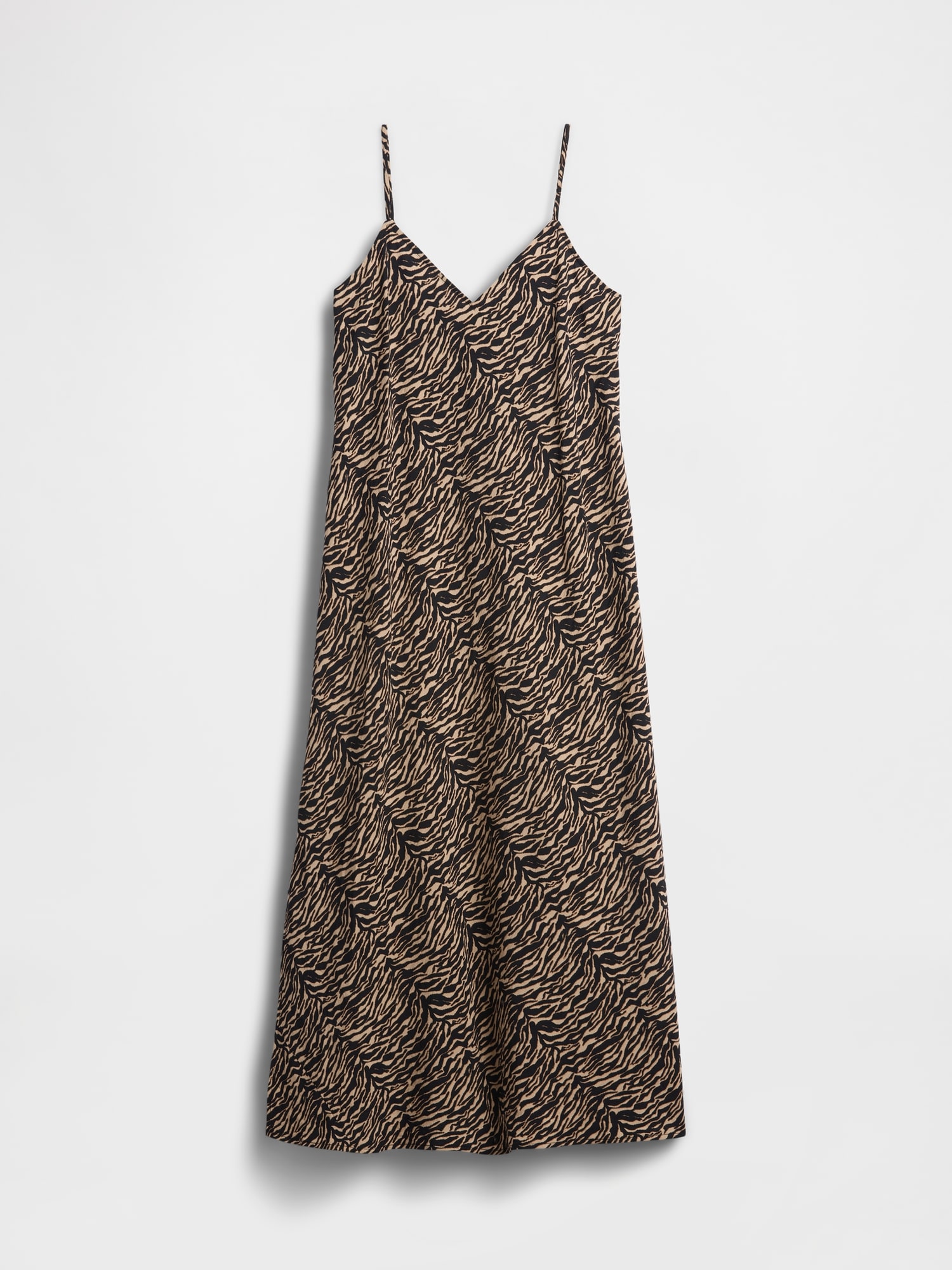 Zebra Print Midi Slip Dress