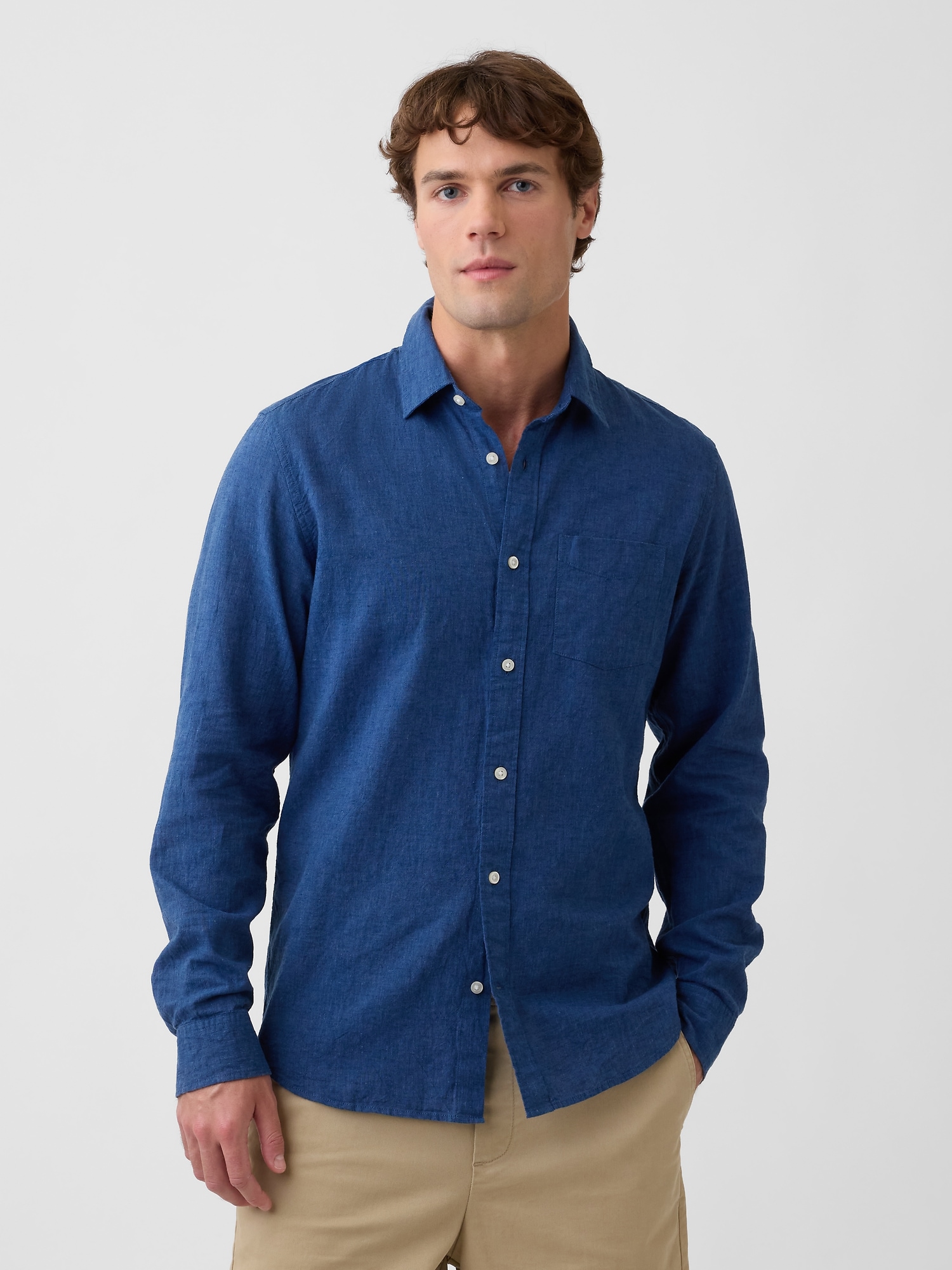 Linen-Blend Shirt in Standard Fit