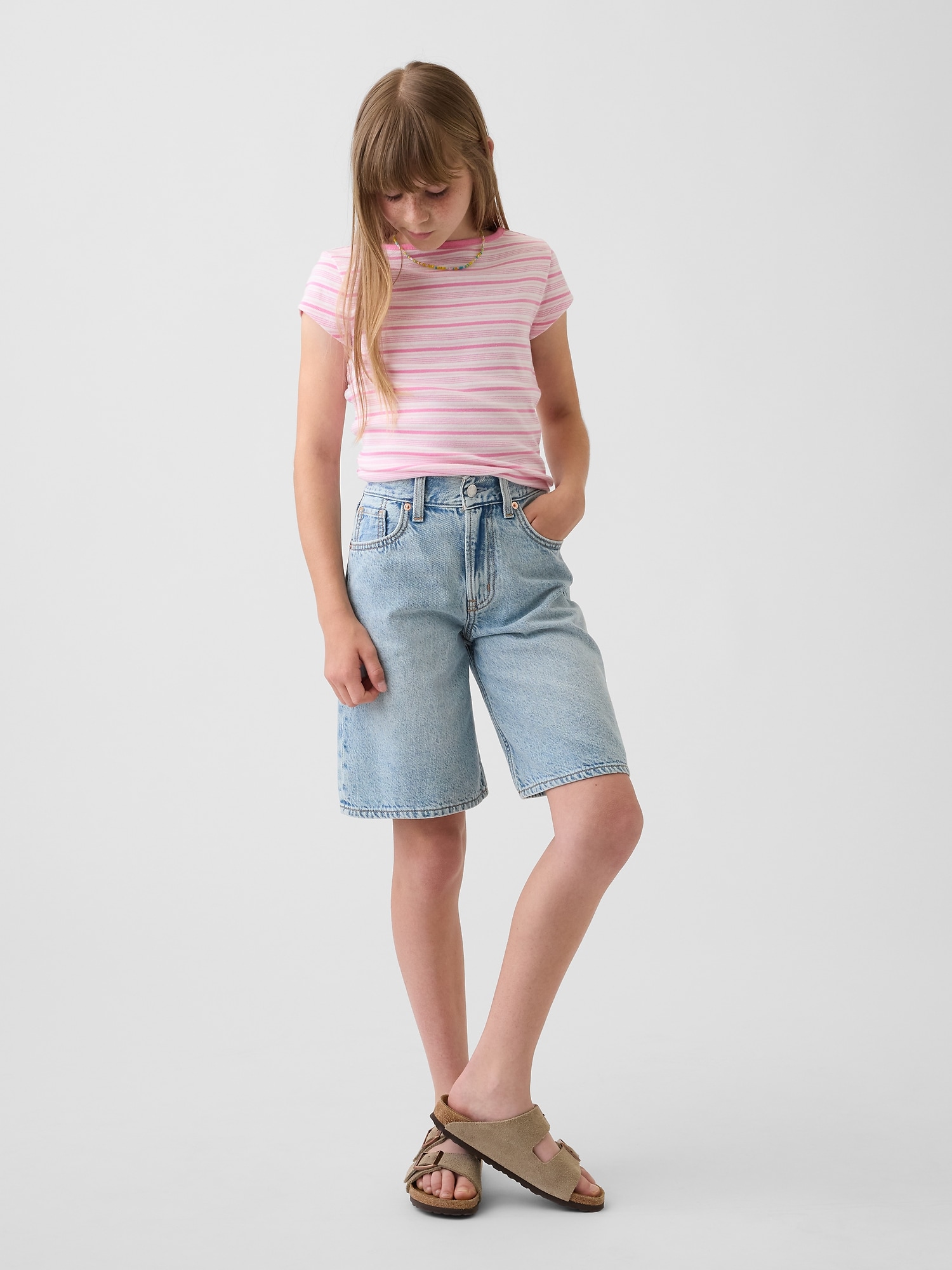 BERMUDA EN DENIM À TAILLE BASSE MOYENNE POUR ENFANT