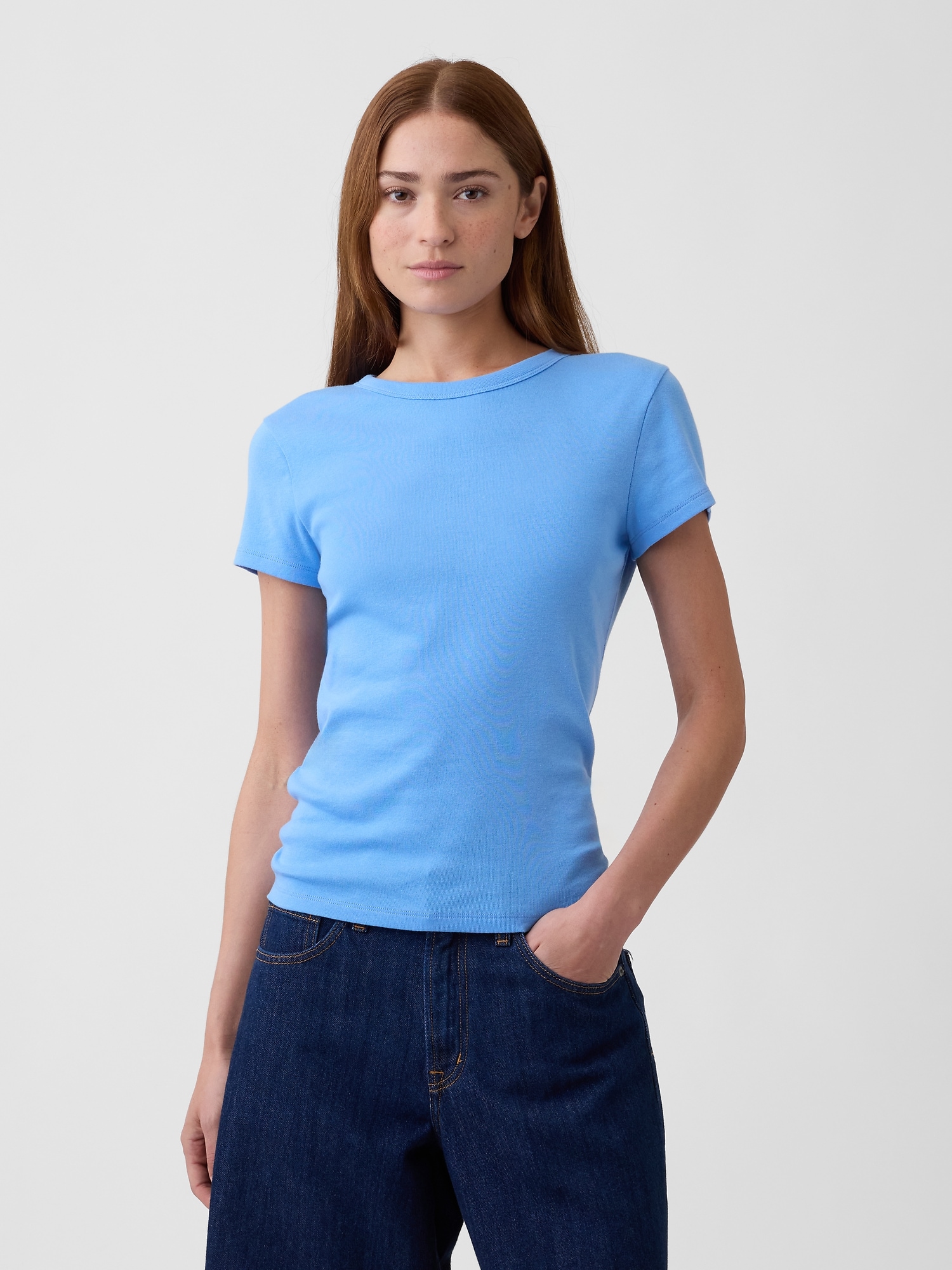 Modern Ribbed Crewneck T-Shirt