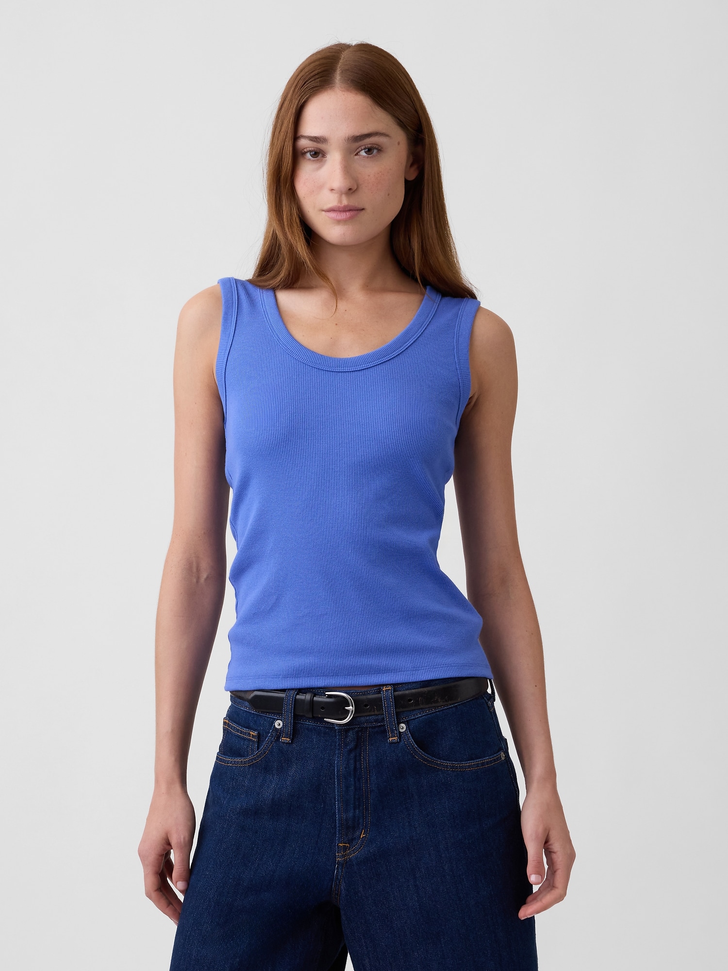 Ribbed Scoopneck Tank Top