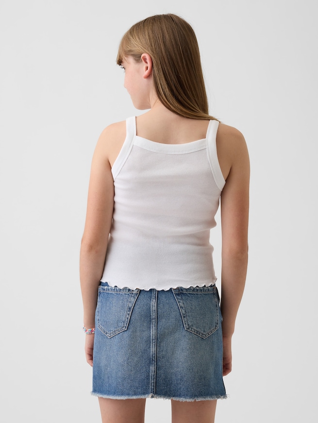 リブ スクエアネック タンクトップ (キッズ)-1