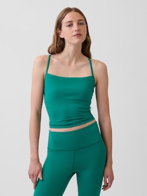 GapFit スムース レーサーバック クロップド タンクトップ