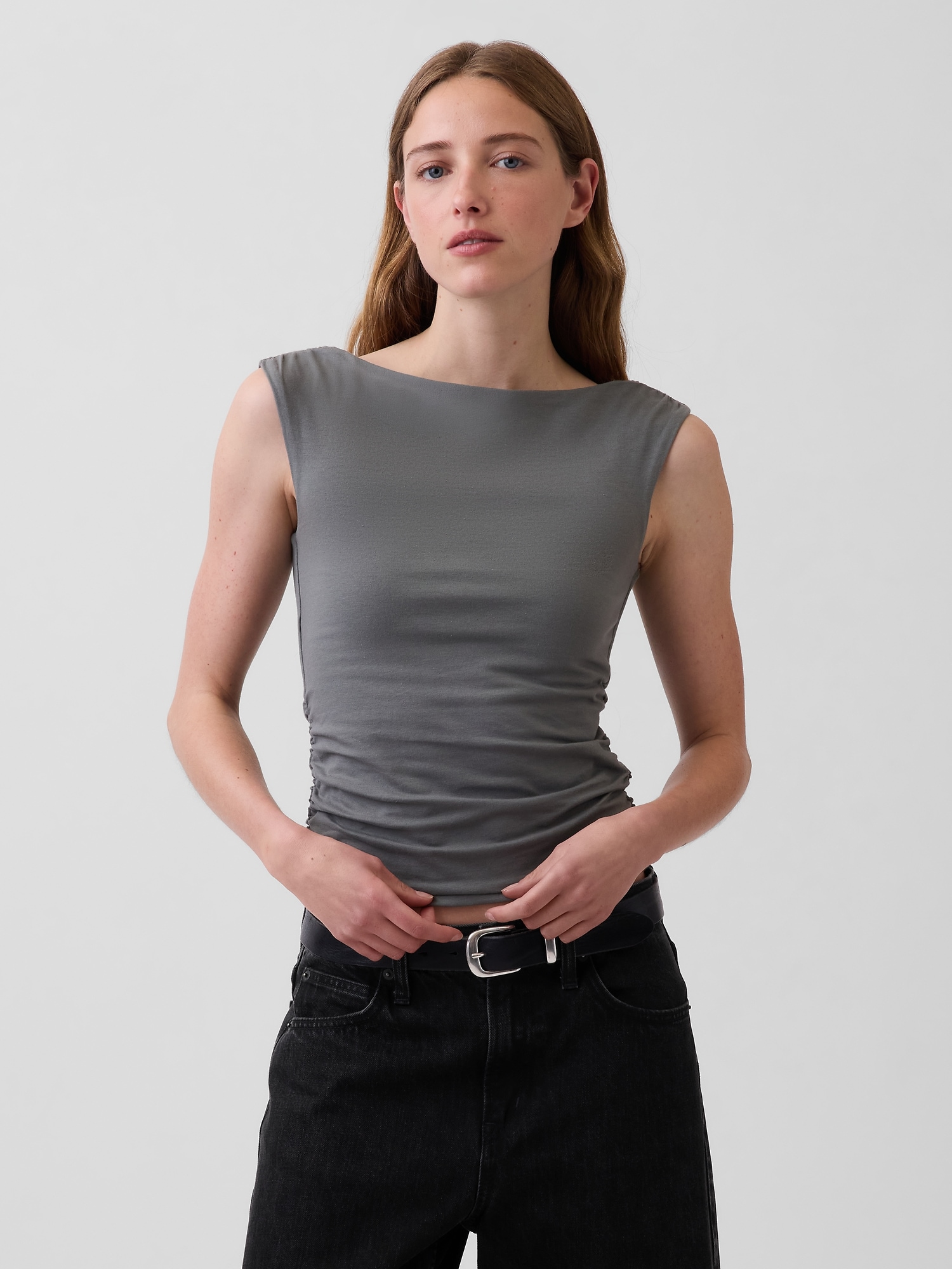 CloseKnit Jersey Crop Boatneck Top | Gap