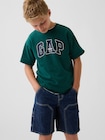 ヘビーウェイト リラックスフィット GAPロゴTシャツ (キッズ)-0