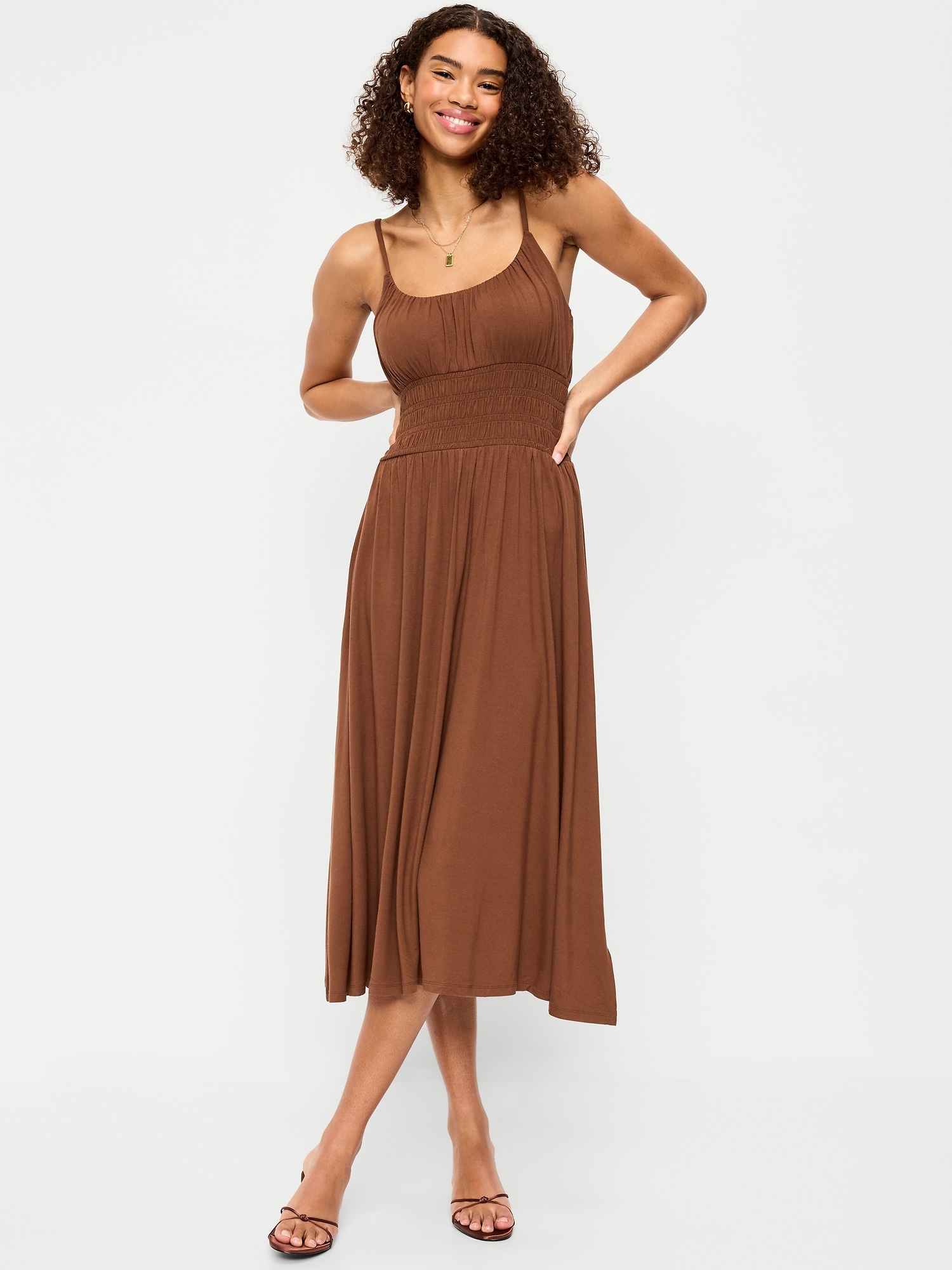 knee length dresses for ladies Celestra Midi Dress - Women's Polka Dot Fit & Flare Dress main image 0