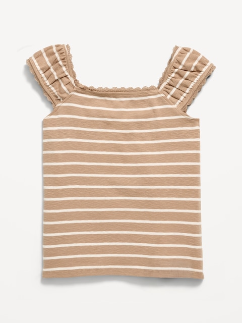 Short-Sleeve Ribbed Top for Girls