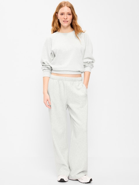 High-Waisted Fleece Wide-Leg Sweatpants