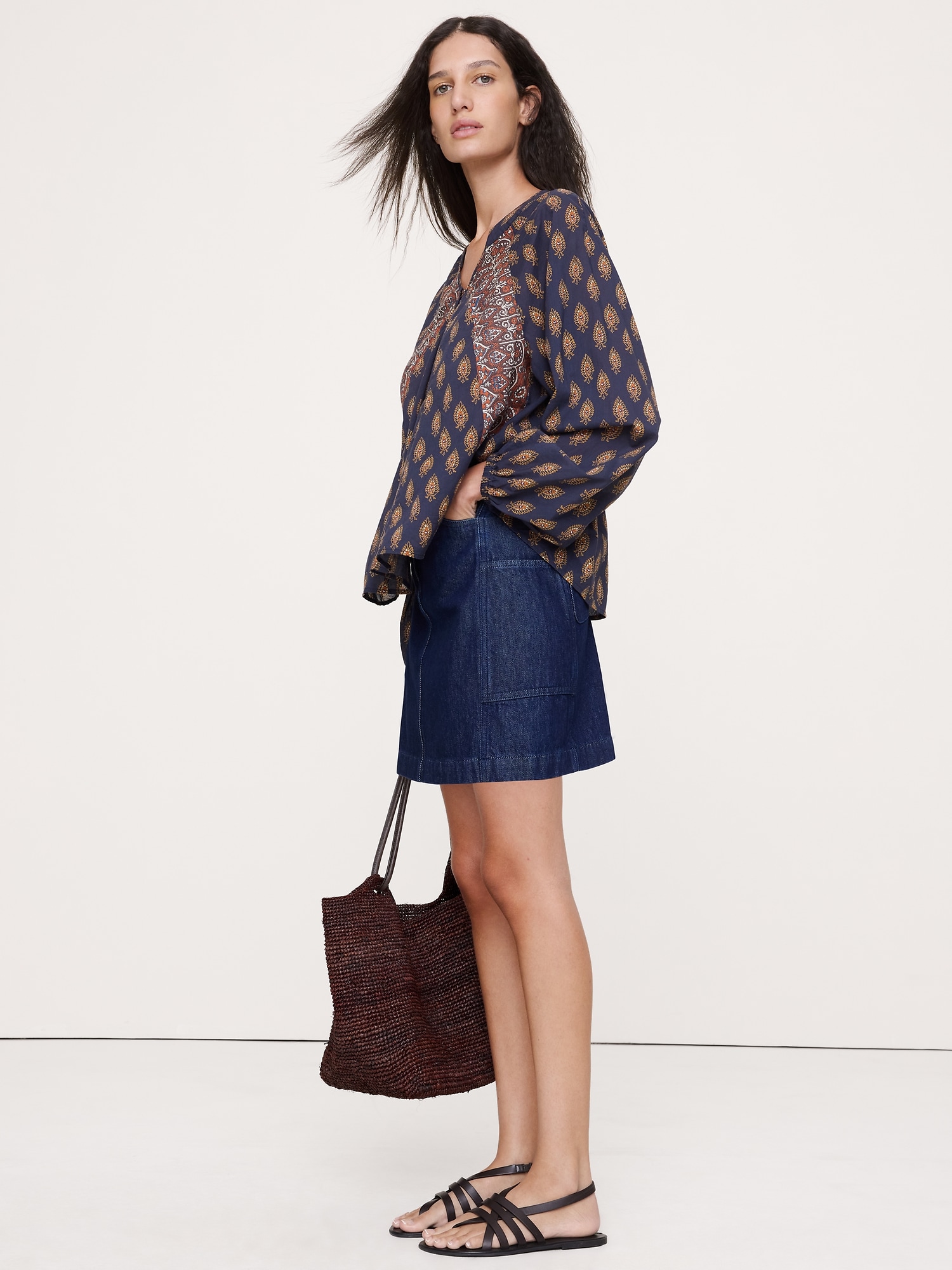 軽量コットン スプリットネックトップ-2