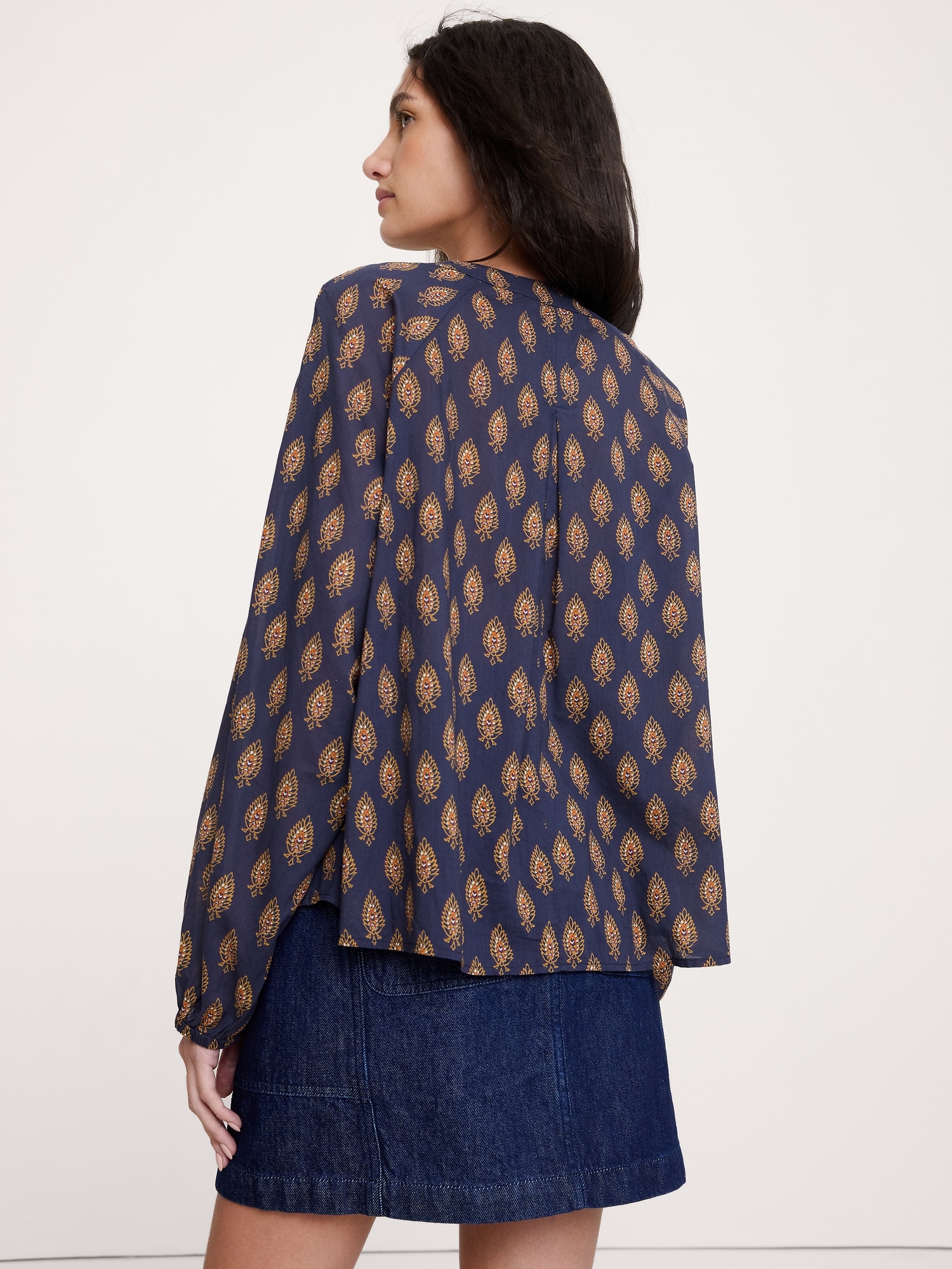 軽量コットン スプリットネックトップ-1