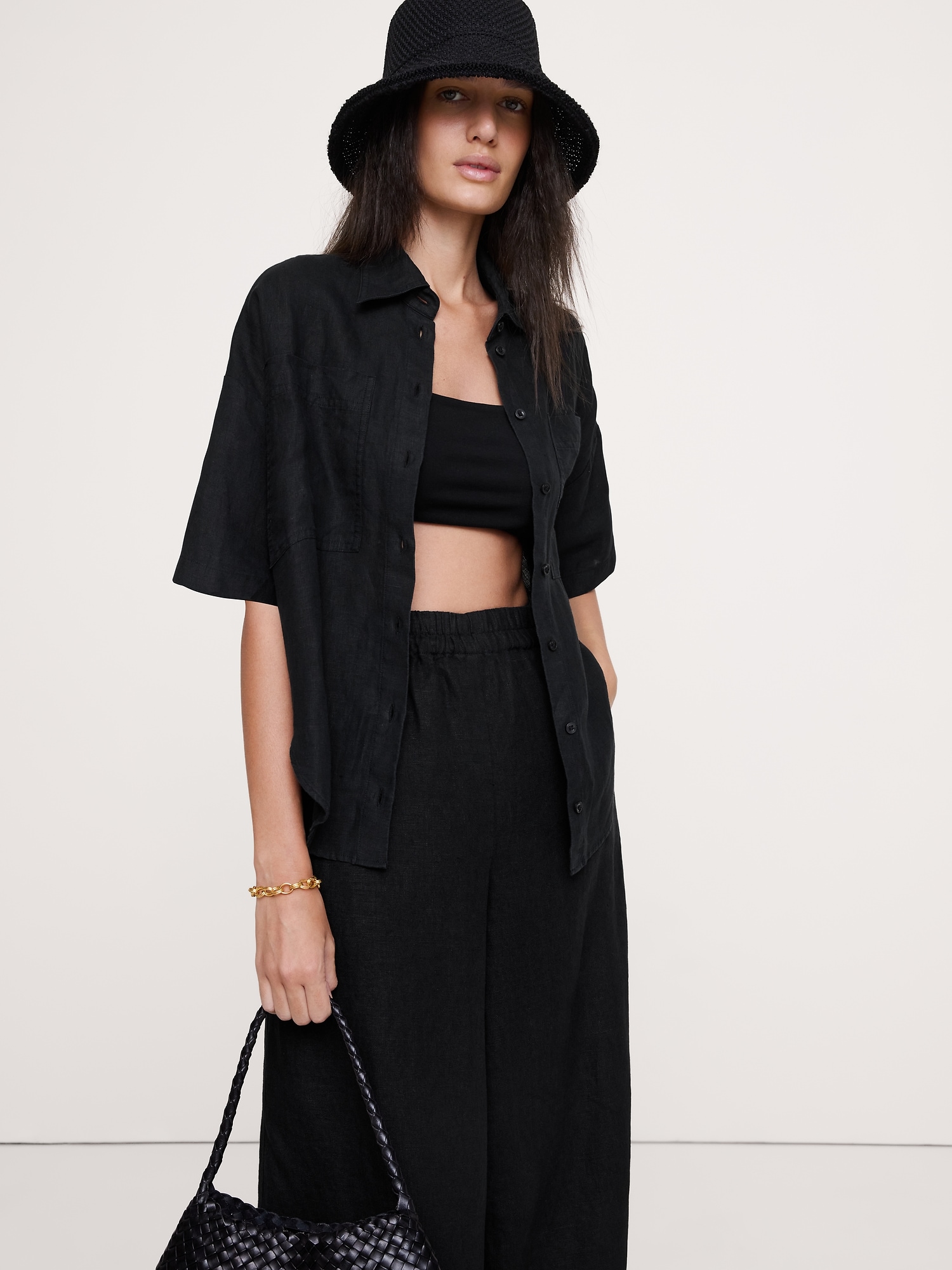 リネン ショートスリーブ シャツ-0