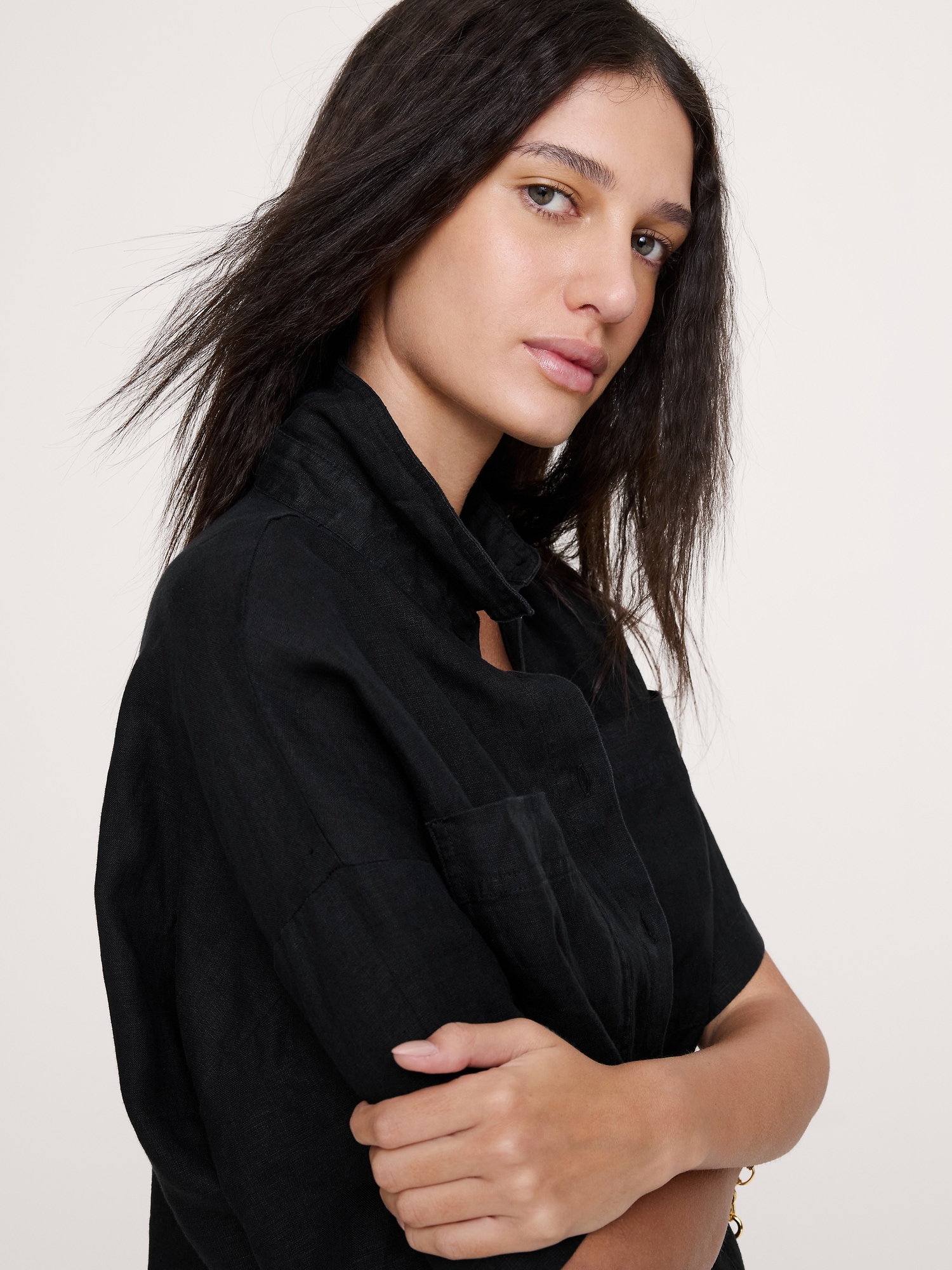 リネン ショートスリーブ シャツ-2