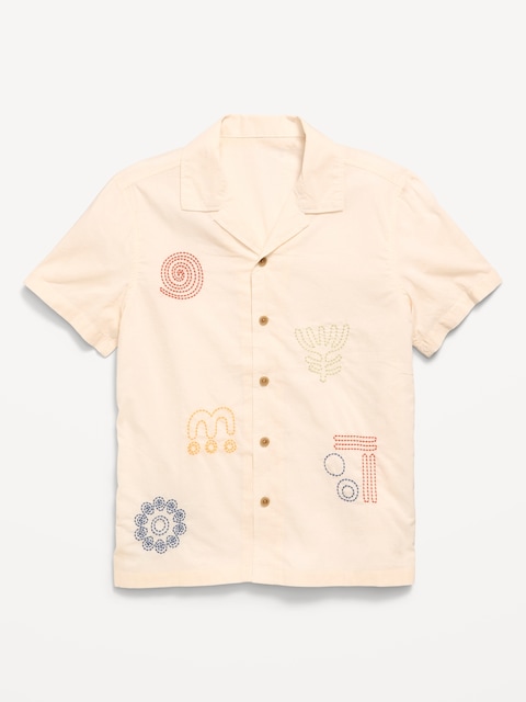 CHEMISE BRODÉE À MANCHES COURTES POUR GARÇON