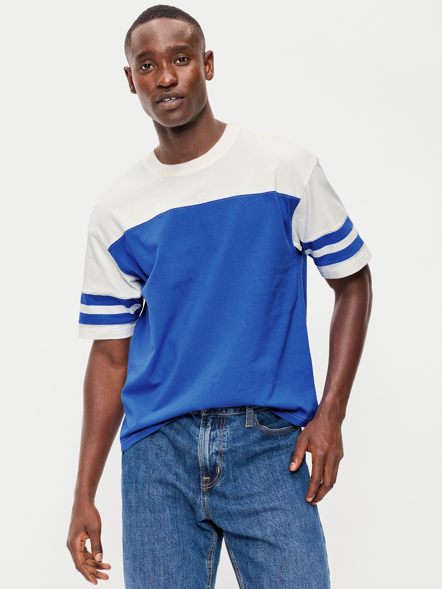 Heavyweight Short-Sleeve Football-Style T-Shirt