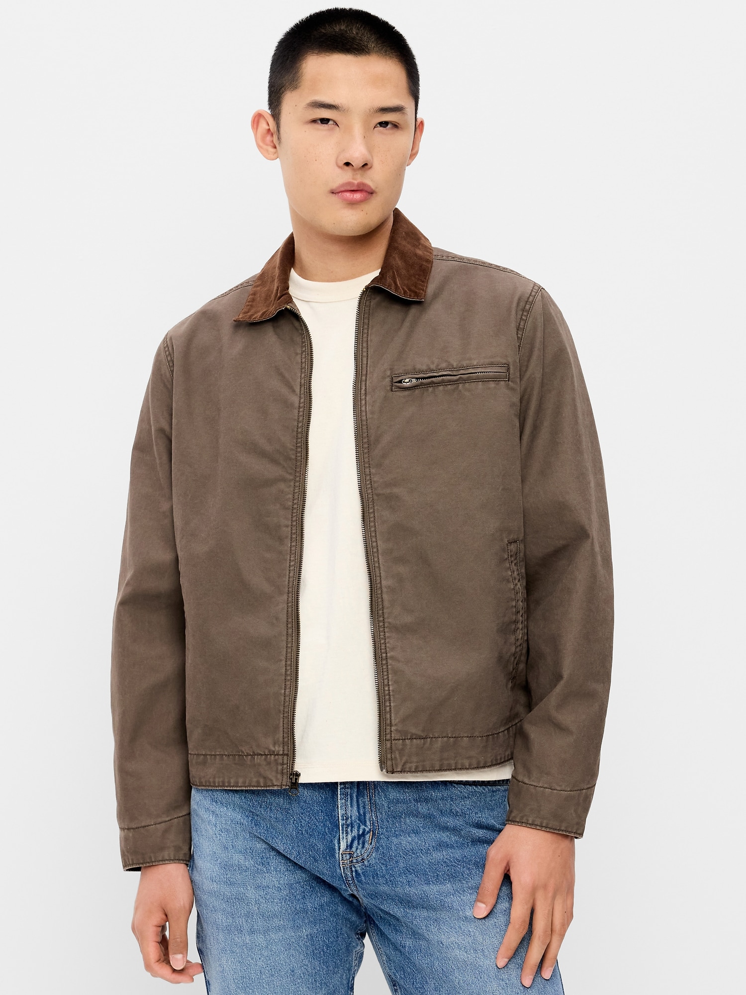 VESTE CAMPAGNARDE COURTE EN TOILE