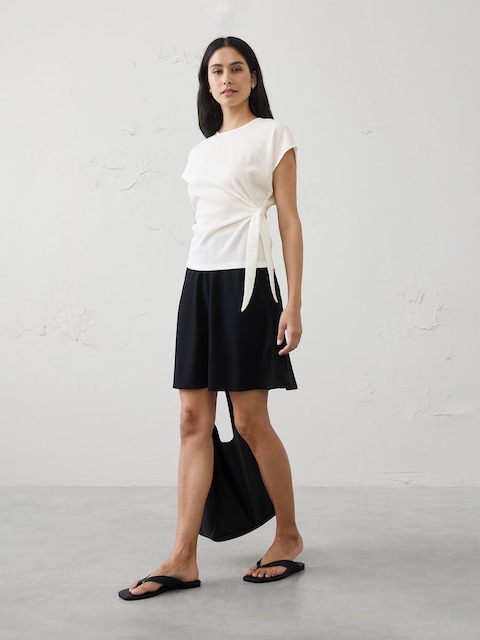 Textured Smocked Side-Tie Top