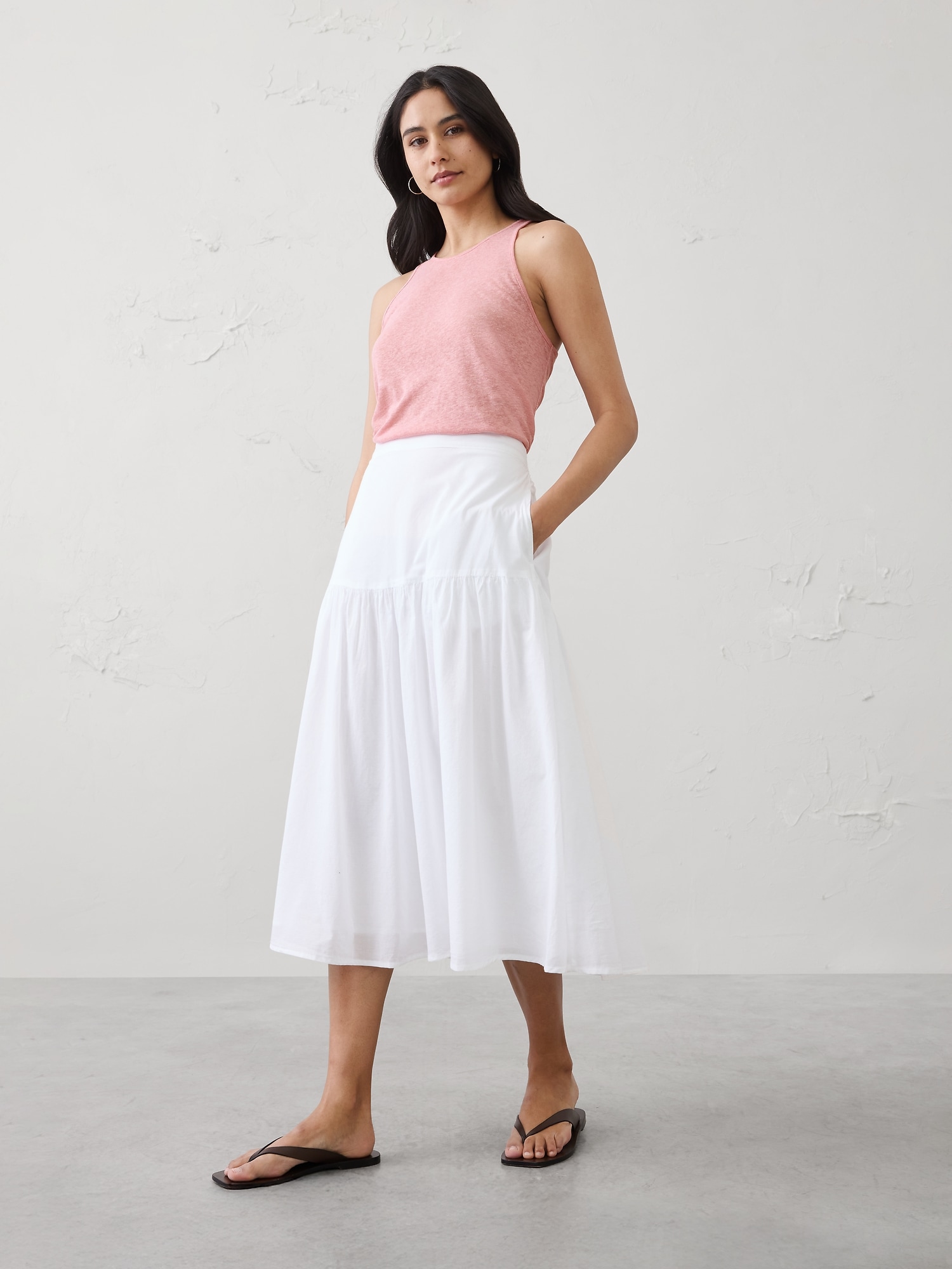 CAMISOLE DOS NAGEUR EN MÉLANGE DE LIN