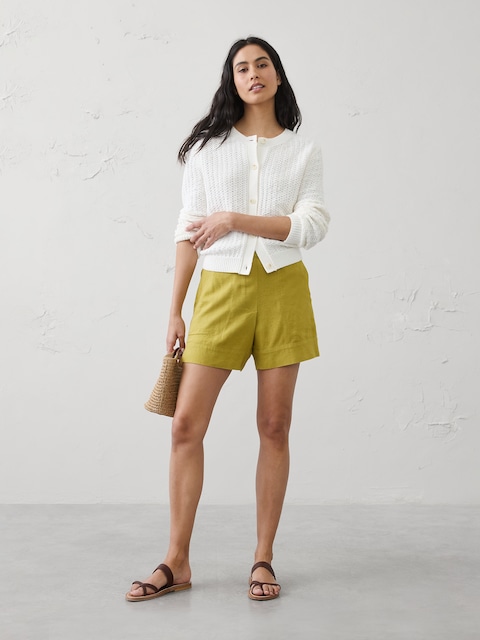 Anyday High-Rise Linen-Blend Short
