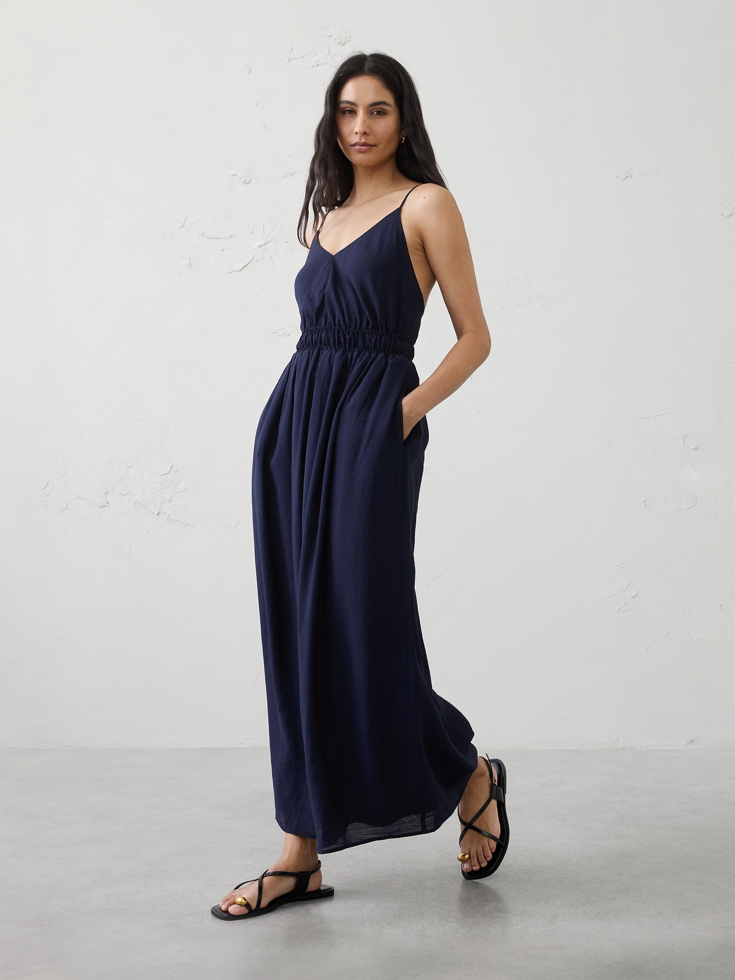 Open-Back Tie Maxi Dress