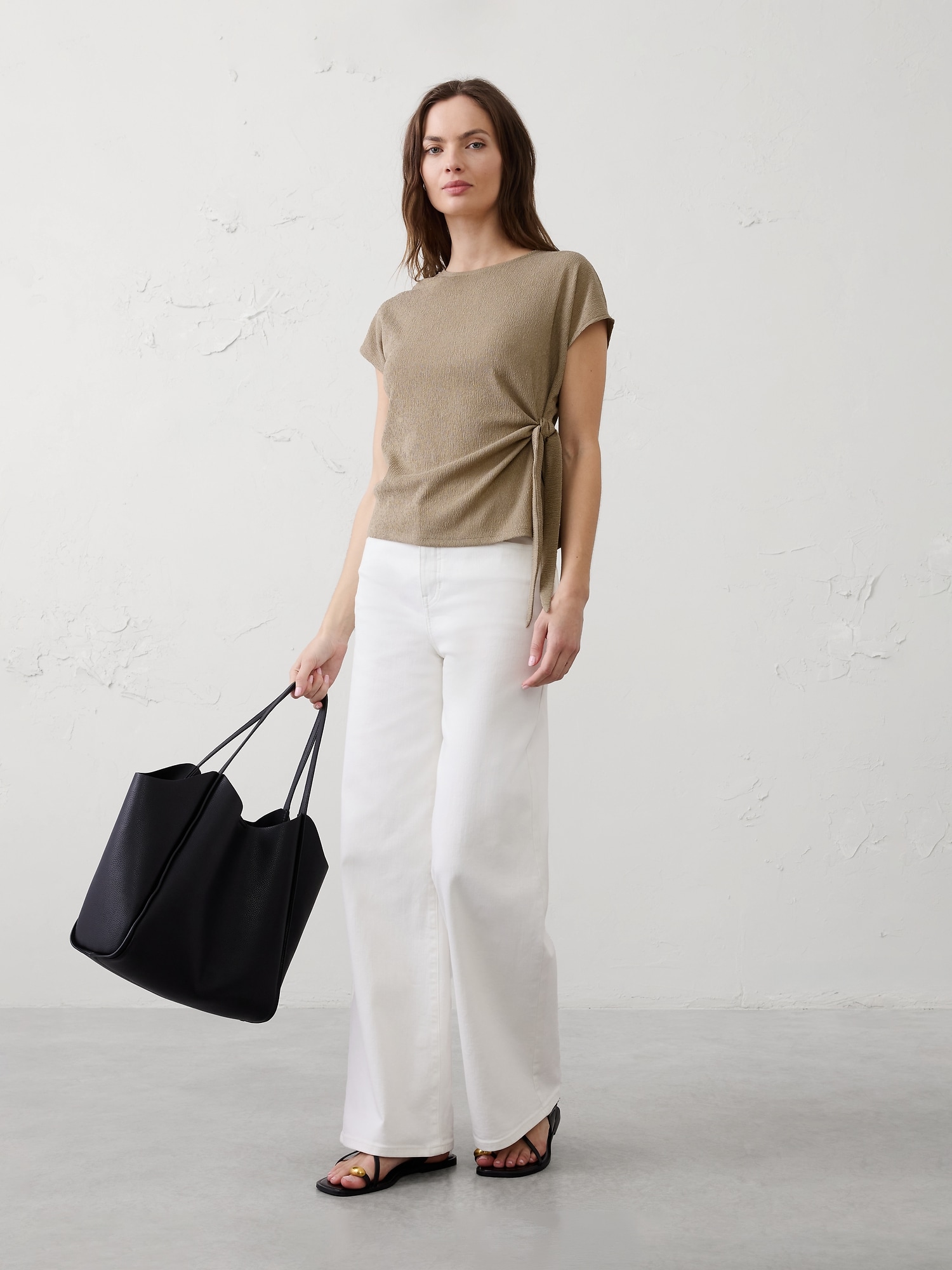 Textured Smocked Side-Tie Top