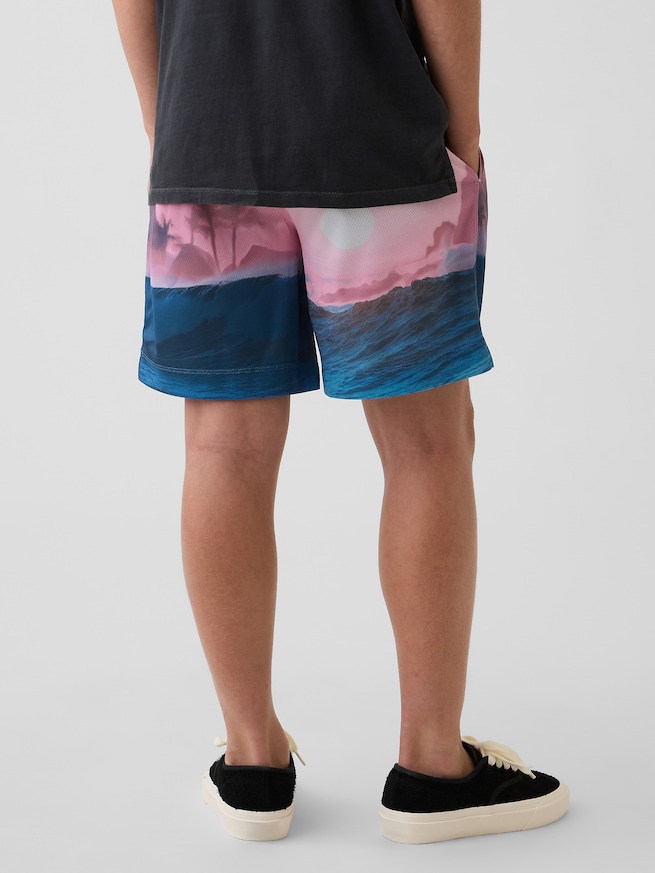 GapFit 6インチ リサイクル メッシュ イージーショートパンツ (キッズ)-2