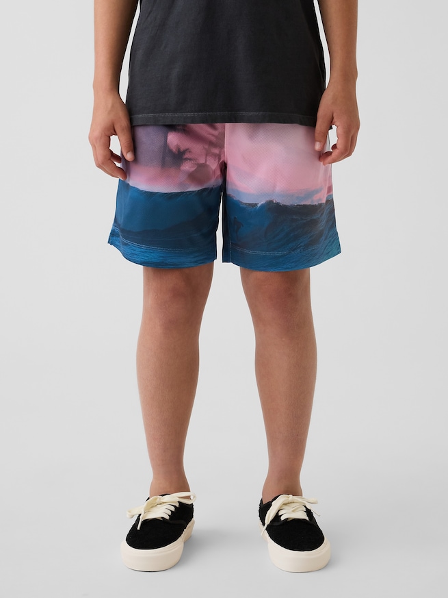 GapFit 6インチ リサイクル メッシュ イージーショートパンツ (キッズ)-1