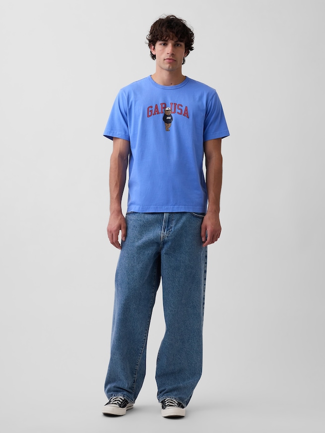リラックスフィット ブラナンベア GAPロゴTシャツ-1