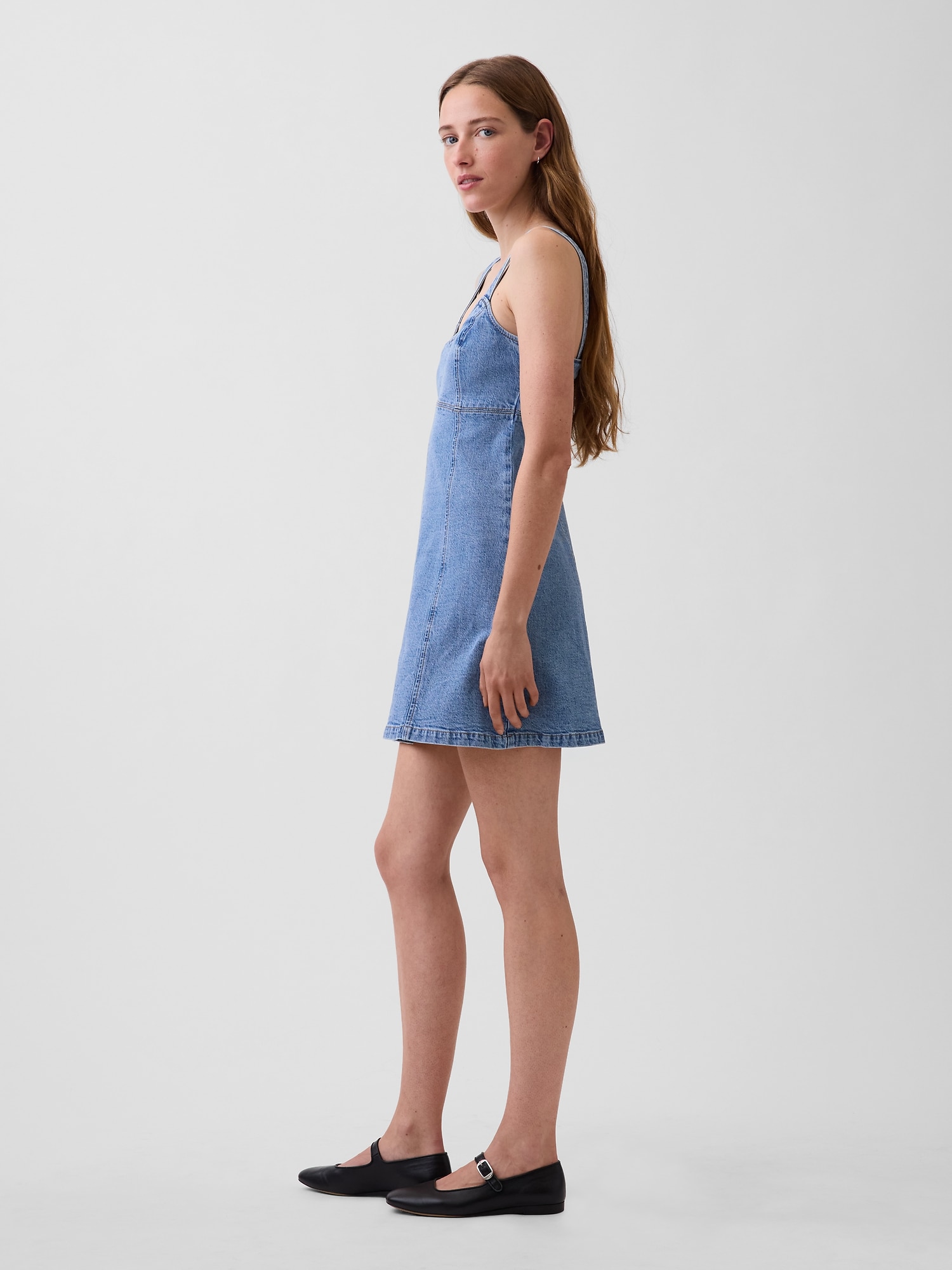 Denim Paneled Mini Dress