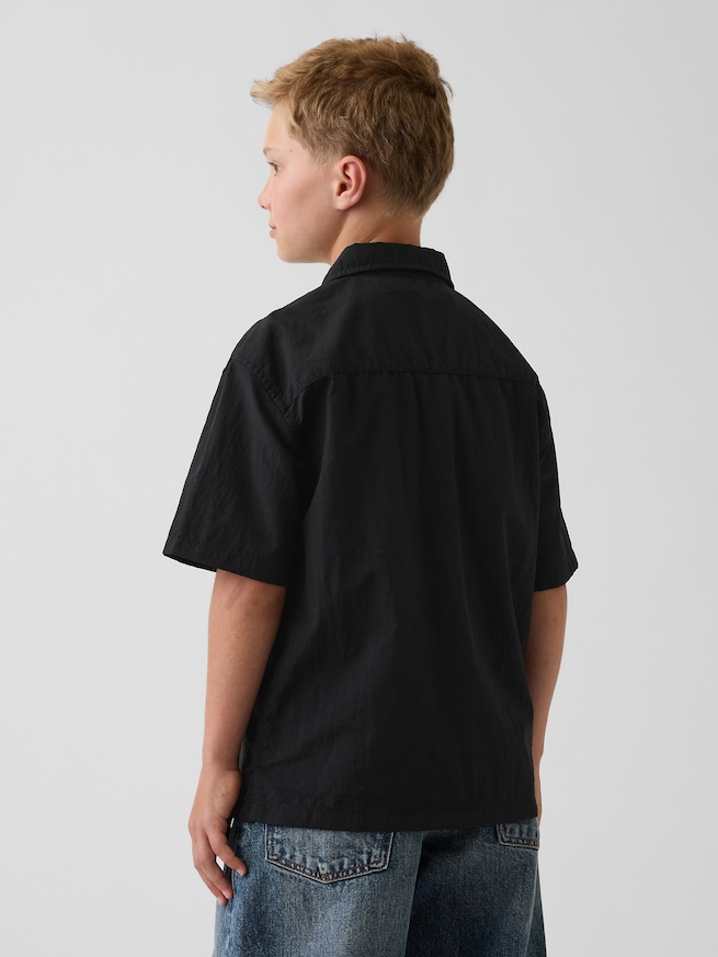 リサイクル リラックスフィット ナイロンシャツ (キッズ)-1