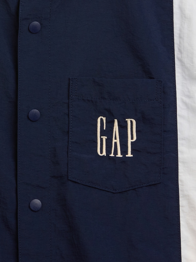 リサイクル100％ リラックスフィット カラーブロック ナイロンシャツ (キッズ)-3