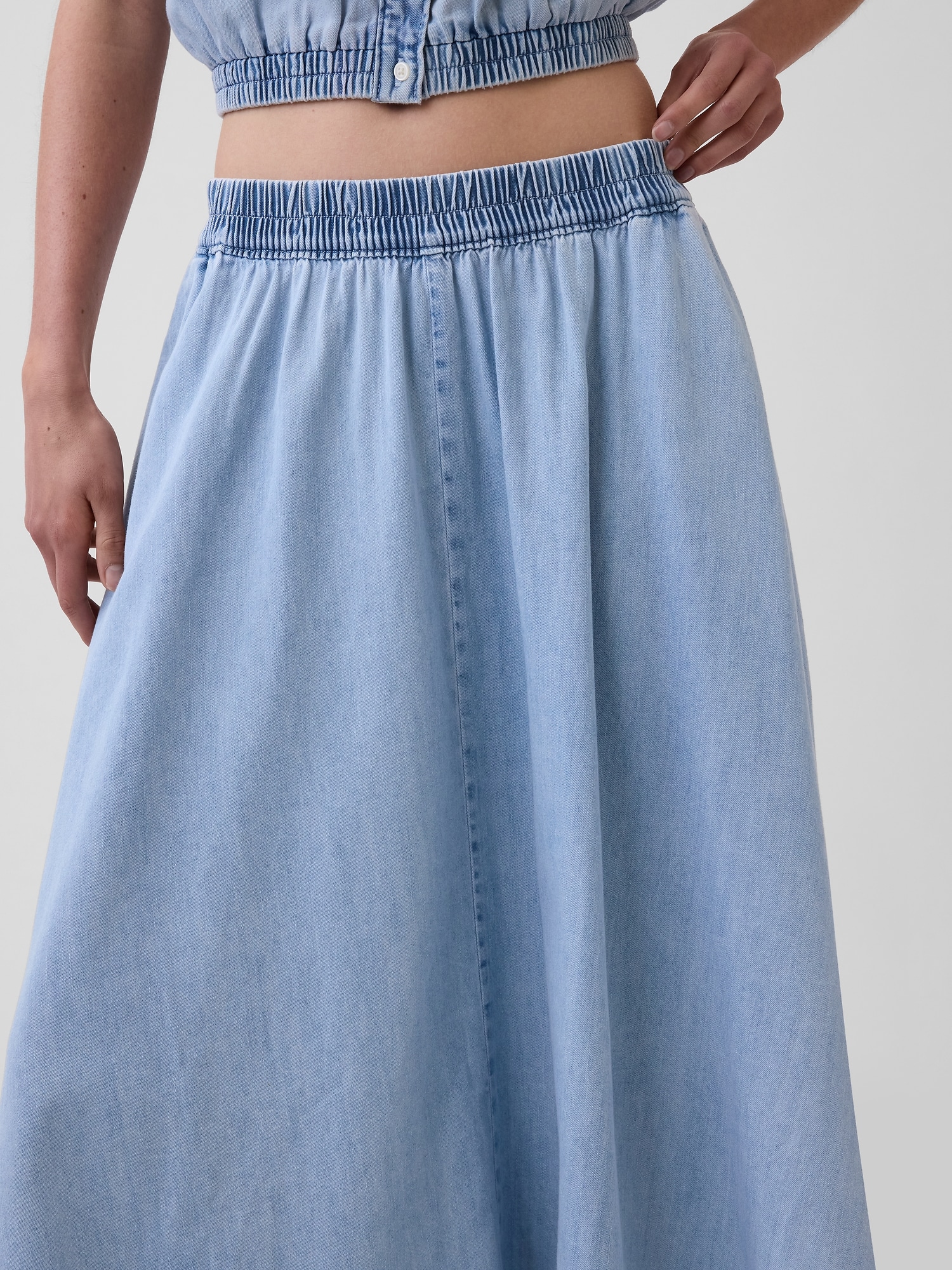 Denim Midi Handkerchief Skirt