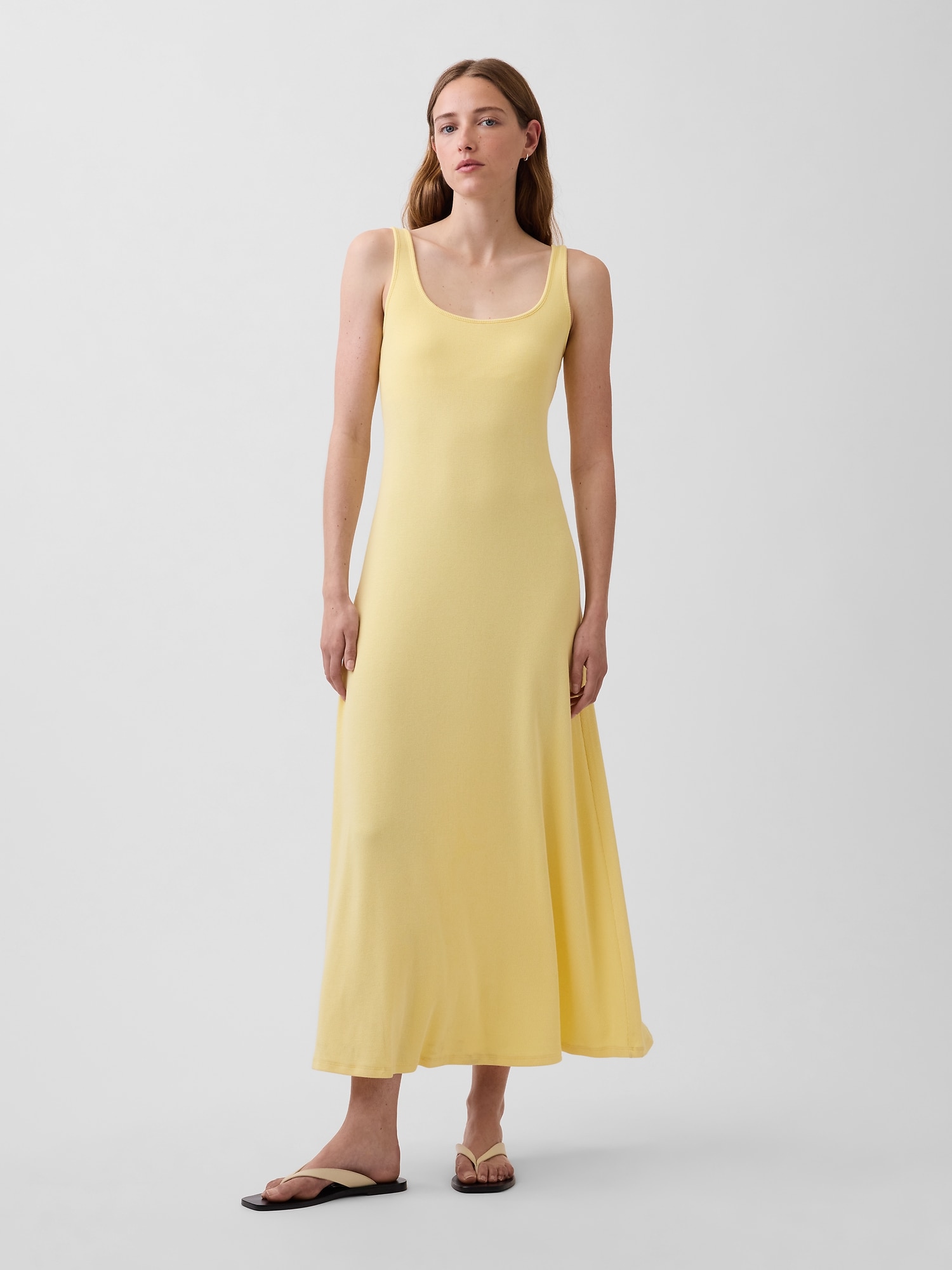 Modern Rib Square-Neck Maxi Dress
