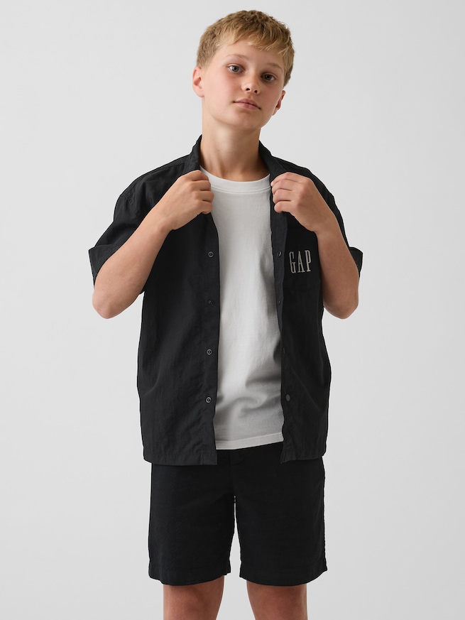 リサイクル リラックスフィット ナイロンシャツ (キッズ)-0