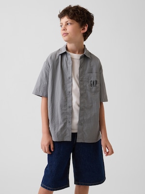 リサイクル リラックスフィット ナイロンシャツ (キッズ)