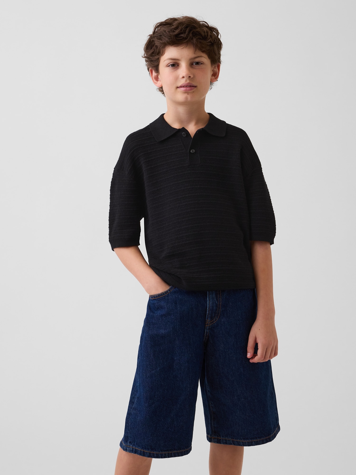 Kids Relaxed Polo Sweater Shirt