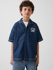 デニム リラックスフィット ニューヨークロゴシャツ (キッズ)　-0